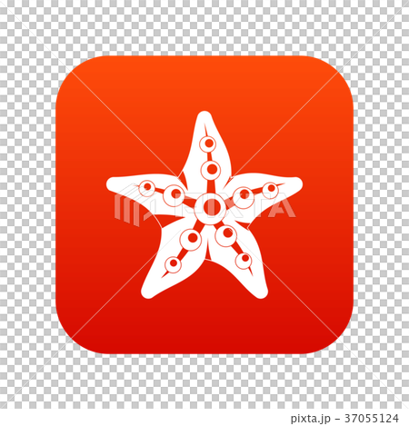 Starfish icon digital red 37055124