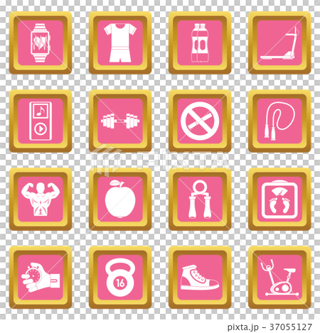 Fitness icons pink - Stock Illustration [37055127] - PIXTA