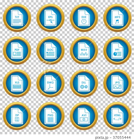 File format icons blue circle set - Stock Illustration [37055444] - PIXTA