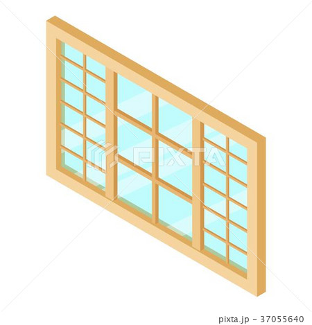 Wood window frame icon, isometric 3d style Wood window frame icon, isometric 3d style 37055640