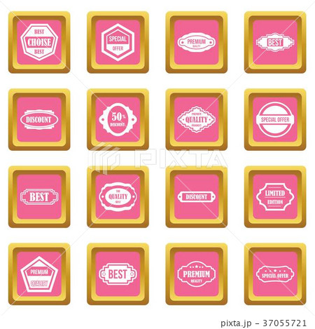Golden labels icons pink 37055721