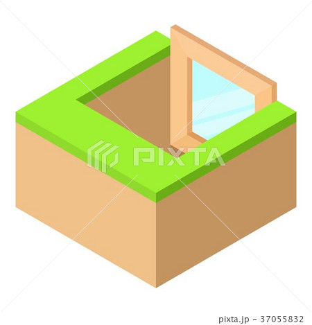 Basement window frame icon, isometric 3d style Basement window frame icon, isometric 3d style 37055832