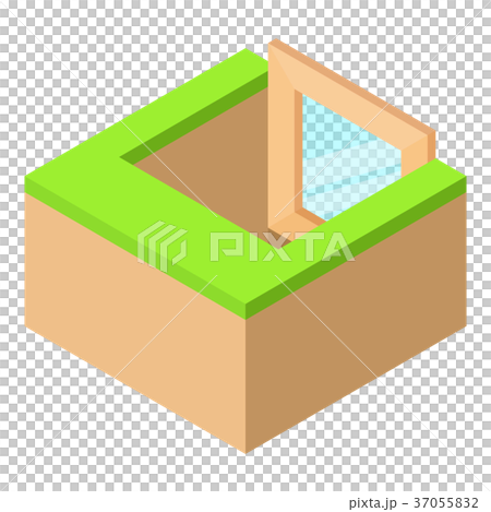 Basement window frame icon, isometric 3d style Basement window frame icon, isometric 3d style 37055832