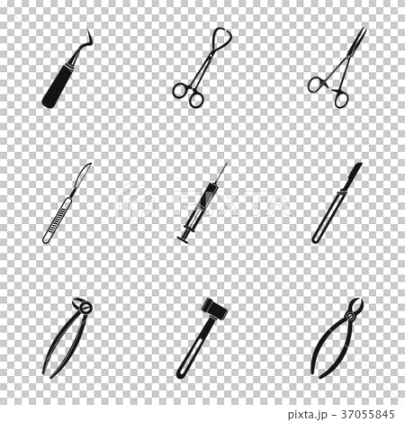 Medical surgery tools icon set, simple style 37055845
