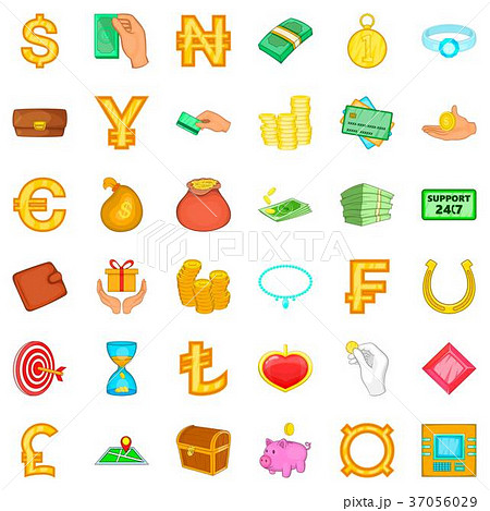 Dollar icons set, cartoon style Dollar icons set, cartoon style 37056029