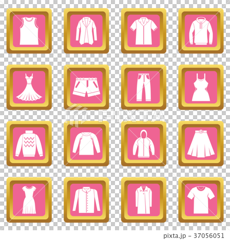 Different clothes icons pink Different clothes icons pink 37056051