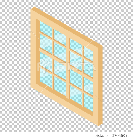 Lattice window frame icon, isometric 3d style Lattice window frame icon, isometric 3d style 37056053
