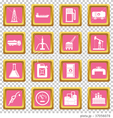 Nature items icons pink 37056078