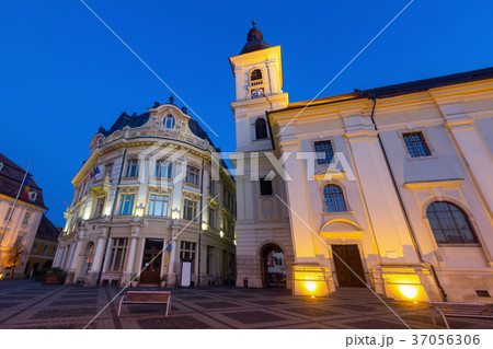 Image of City hall of Sibiu in hight light Image of City hall of Sibiu in hight light 37056306