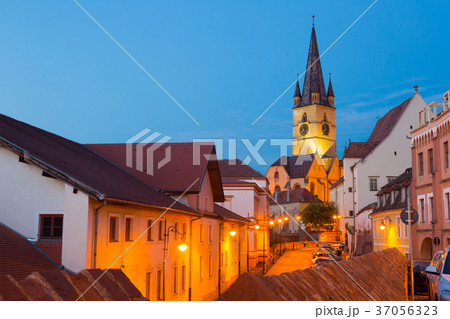 View of Cathedral from streets of Sibiu 37056323