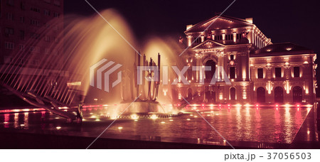 Culture Palace with colored fountain in Drobeta Turnu-Severin Culture Palace with colored fountain in Drobeta Turnu-Severin 37056503