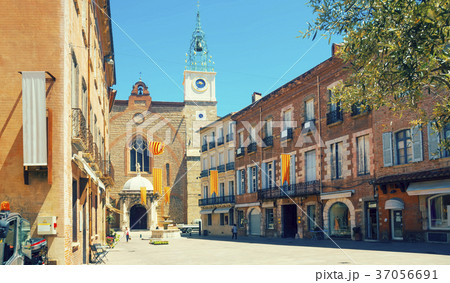 Image of stone gothic church in Perpignan Image of stone gothic church in Perpignan 37056691