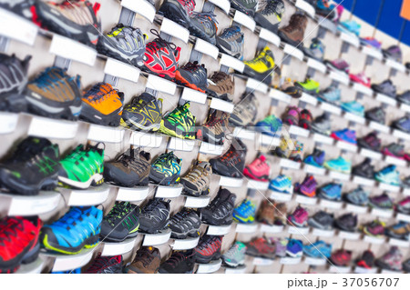 Image of large selection of sport shoes Image of large selection of sport shoes 37056707