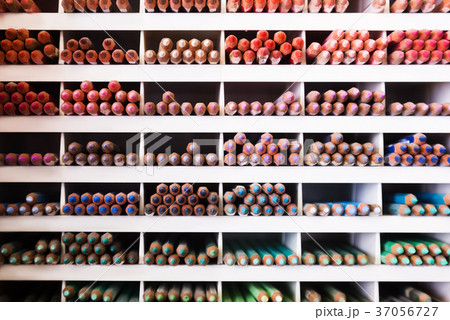 multicolored pencils in store 37056727