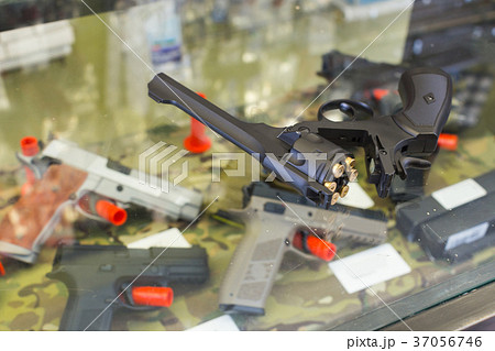 weapon on the glass table in army shop weapon on the glass table in army shop 37056746