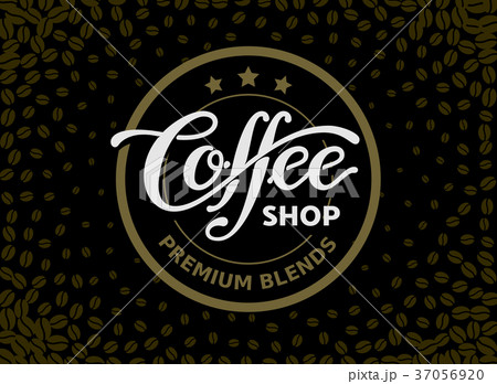 Coffee shop. Lettering isolated on black Coffee shop. Lettering isolated on black 37056920