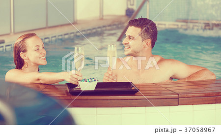 Man and woman are enjoying of celebration their date 37058967