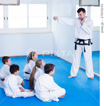Man training new karate moves Man training new karate moves 37059245