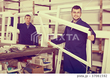 Workman showing PVC manufacturing output Workman showing PVC manufacturing output 37061592