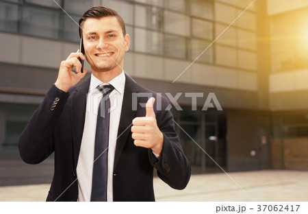 Man is happy after agreed about the successful transaction 37062417