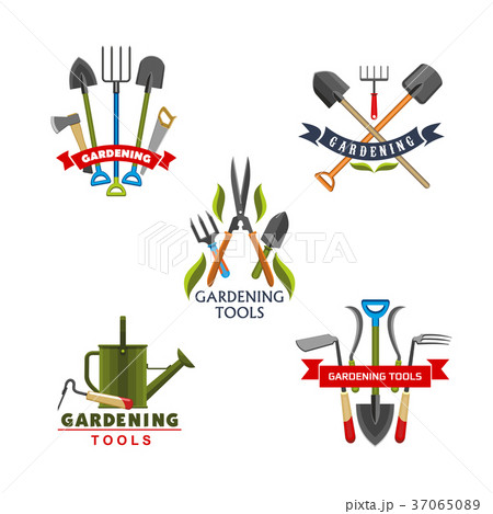 Work tool and equipment icons for gardening design Work tool and equipment icons for gardening design 37065089