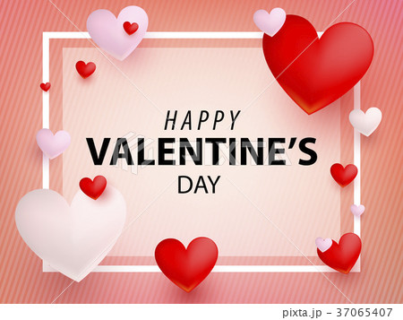 Valentines Design Card Flat Vector. 37065407