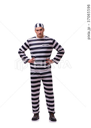 Man prisoner isolated on white background 37065596