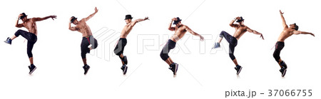 Ripped dancer isolated on the white 37066755