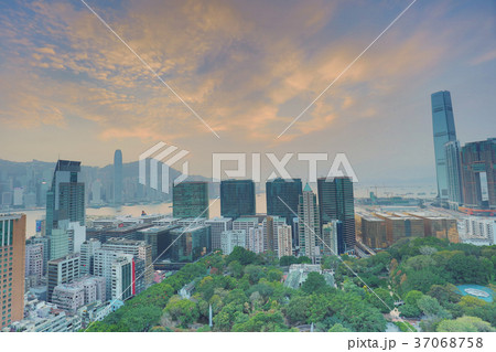 View of the Tsim Sha Tsui, Hong Kong. 37068758