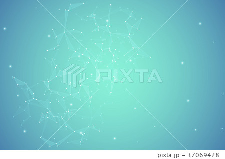 Abstract futuristic background with dots and lines 37069428