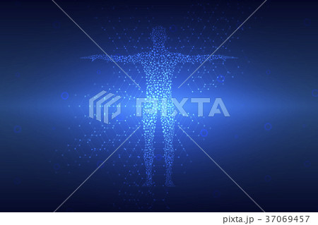 Abstract human body with molecules DNA. Medicine 37069457