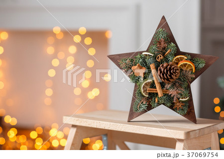 ablaze candles. Workshop of Christmas decor with 37069754