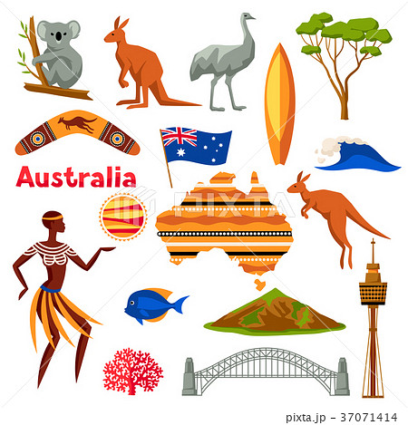 Australia icons set. Australian traditional 37071414