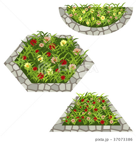 Set of flowers to create garden scene 37073386