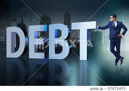 Businessman in debt business concept 37073455