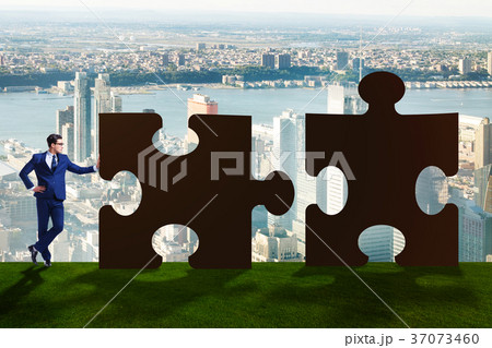 Business concept of puzzles for teamwork 37073460