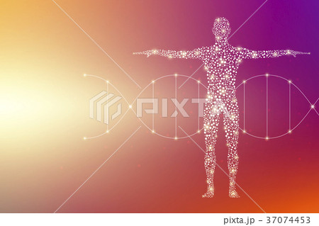 Abstract human body with molecules DNA. Medicine 37074453