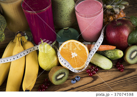 Cocktails with fresh fruits, Vitamin and Fitness Cocktails with fresh fruits, Vitamin and Fitness 37074598