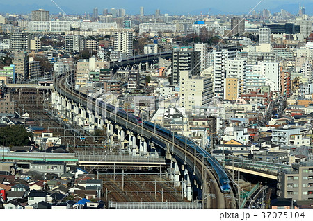 東京の町並みを走行する新幹線 (E5系はやぶさ+E6系こまち) 東京の町並みを走行する新幹線 (E5系はやぶさ+E6系こまち) 37075104