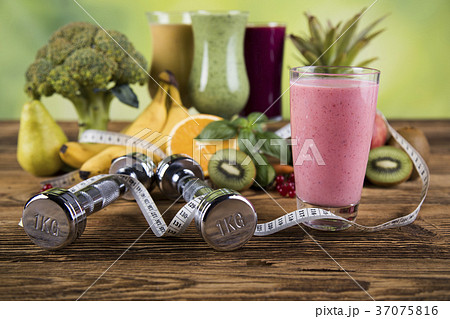 Healthy diet, protein shakes, sport and fitness Healthy diet, protein shakes, sport and fitness 37075816