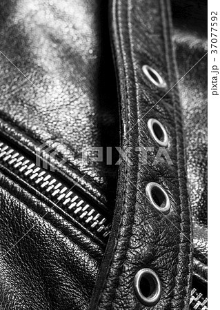 black leather jacket close up 37077592