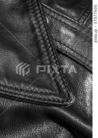 black leather jacket close up 37077600