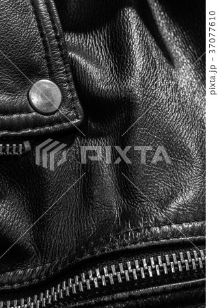 black leather jacket close up 37077610