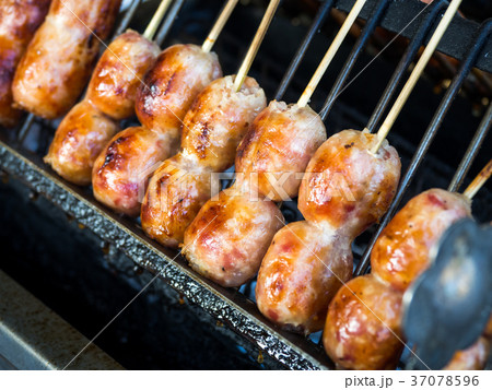 Thai sausage (Sai Krok Isan), made from mince pork Thai sausage (Sai Krok Isan), made from mince pork 37078596