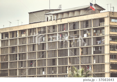 Old residential building in Santiago de Chile. 37081643