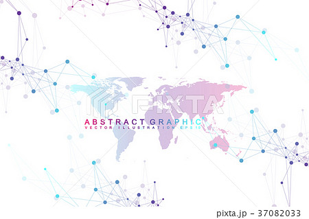 Political World Map with global technology 37082033