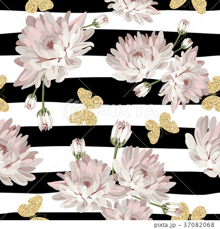 Floral seamless pattern with glittering Floral seamless pattern with glittering 37082068