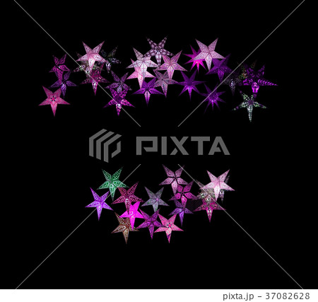 Colorful paper stars isolated 37082628