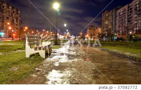 Alley at winter night. 37082772