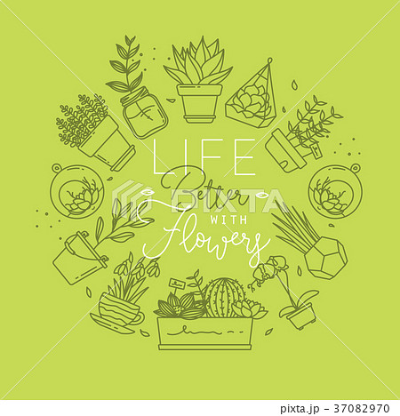 Monogram pots with plants life better light green 37082970